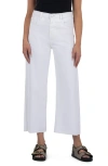 Kut From The Kloth Gwen High Rise Wide Leg Raw Hem Jeans In Optic White