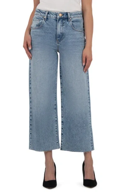 KUT FROM THE KLOTH KUT FROM THE KLOTH GWEN HIGH WAIST RAW HEM CROP WIDE LEG JEANS