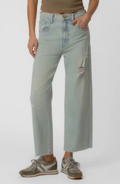 Kut From The Kloth Gwen Raw Hem High Waist Ankle Slouchy Wide Leg Jeans In Gray