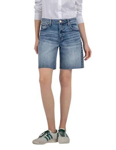 Kut From The Kloth Hailey High Rise Short With Raw Hem Shorts In Focus In Blue