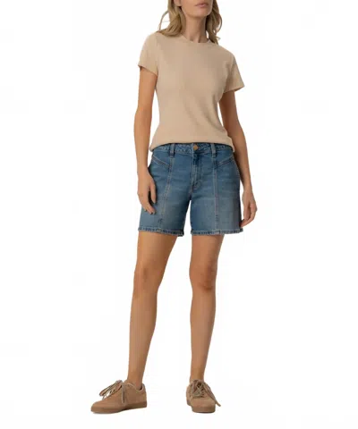 Kut From The Kloth Hailey High Rise Shorts In Shine Wash In Blue