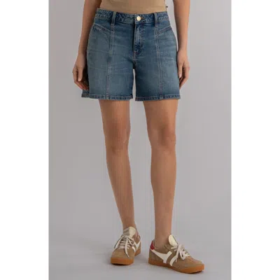 Kut From The Kloth Hailey High Waist Denim Bermuda Shorts In Blue