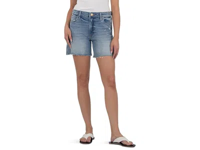 Kut From The Kloth Hailey High-rise Shorts With Raw Hem In Blue