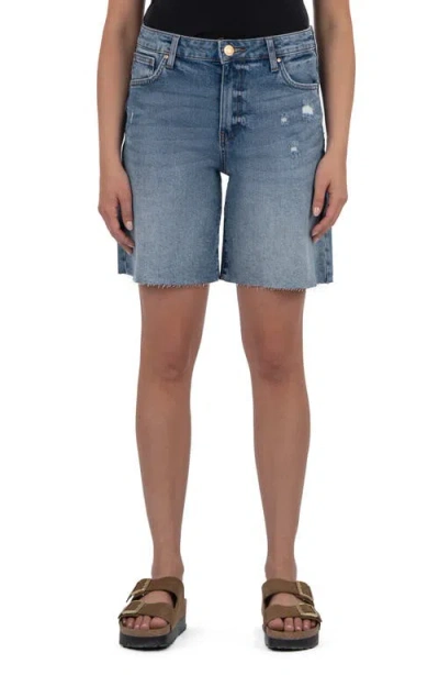 Kut From The Kloth Hailey Raw Hem Denim Bermuda Shorts