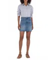 Kut From The Kloth Hayden Mini Skirt In Competence With Medium Base Wash In Blue