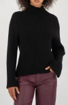 Kut From The Kloth Hera Mock Neck Rib Sweater In Black