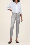 Kut From The Kloth Charlize Coated High Rise Cigarette Leg Jeans In Dark Silver In Multi