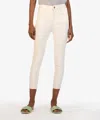 Kut From The Kloth Connie Fab Ab Raw Hem High Waist Crop Skinny Jeans In Ecru In White