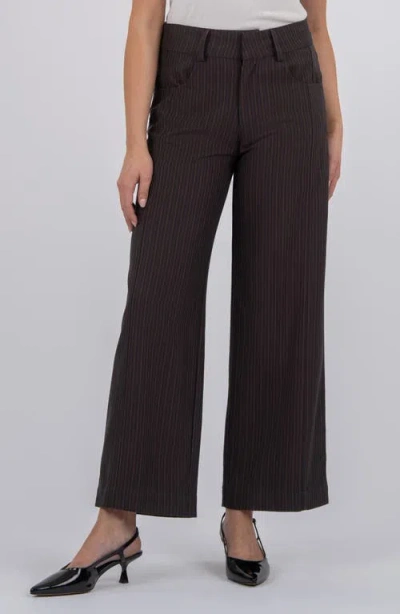 Kut From The Kloth High Rise Crop Wide Leg Pants In Brown