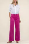 KUT FROM THE KLOTH HIGH RISE FLARE DENIM JEANS IN FUCHSIA