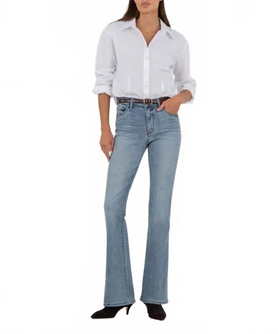 Kut From The Kloth High Rise Flare Pant In Donate With Medium Base Wash In Blue