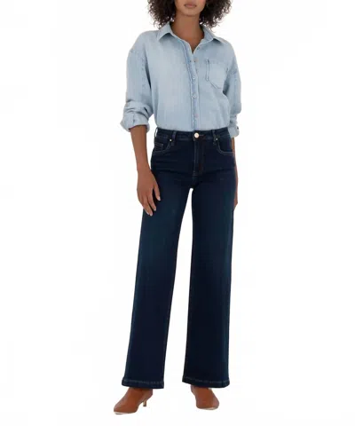 Kut From The Kloth High Rise Wide Leg With Clean Hem Jeans In Attributable In Blue