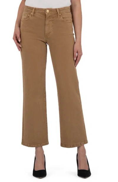 Kut From The Kloth High Waist Ankle Wide Leg Jeans In Brown