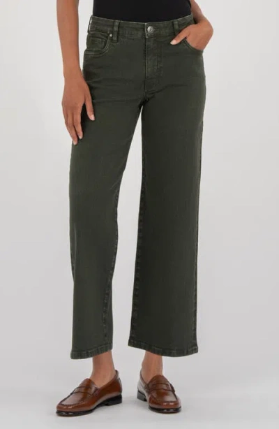 Kut From The Kloth High Waist Ankle Wide Leg Jeans In Green
