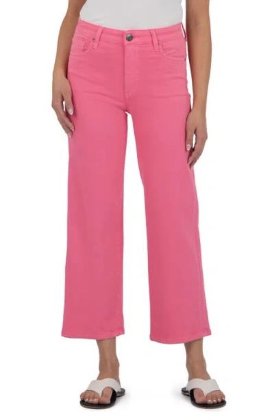 Kut From The Kloth High Waist Ankle Wide Leg Jeans In Sugar Coral