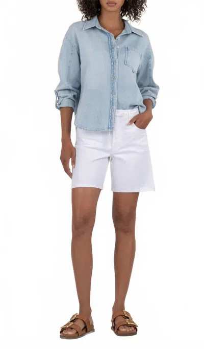 Kut From The Kloth Holly High Rise Short In Optic White