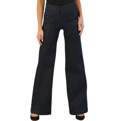 Kut From The Kloth Isabel Flare Wide- Leg Dark Rinse Denim In Quaint