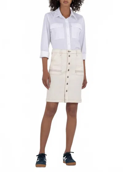 Kut From The Kloth Isla Pencil Skirt In Cream In Beige