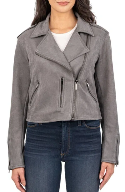 Kut From The Kloth Jackie Moto Jacket In Charcoal