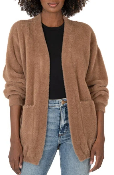 Kut From The Kloth Jana Open Front Cardigan In Taupe