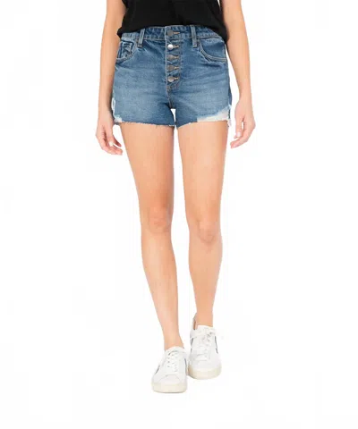 Kut From The Kloth Jane Hi Rise Fray Hem Short In Dark Blue