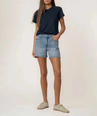 Kut From The Kloth Jane High Rise Hem Short In Peaceful Wash In Blue