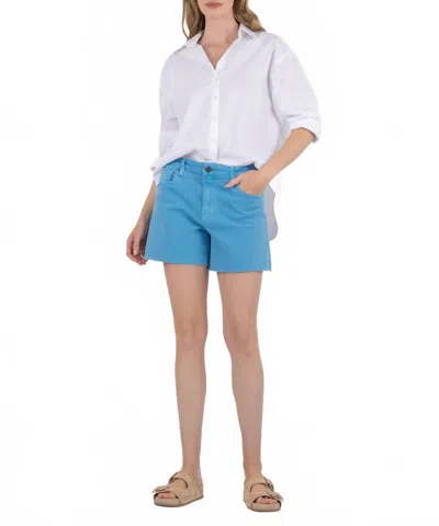 Kut From The Kloth Jane High Rise Long Short In Bahamas Blue In White