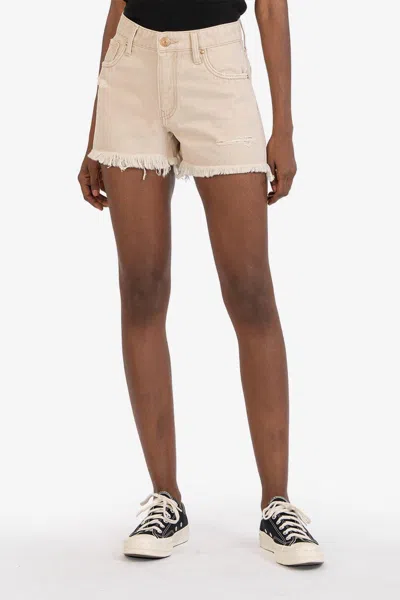 Kut From The Kloth Jane High Rise Long Short In Tan In Multi