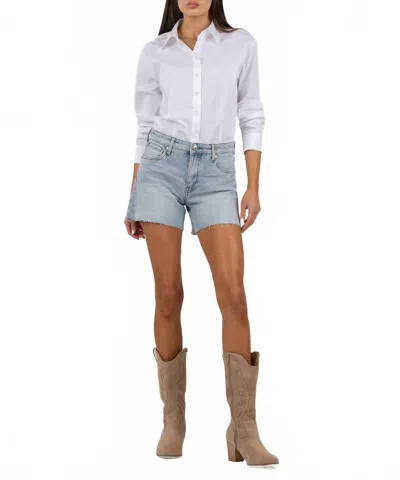 Kut From The Kloth Jane High Rise Long Short In Vintage Wash In Blue