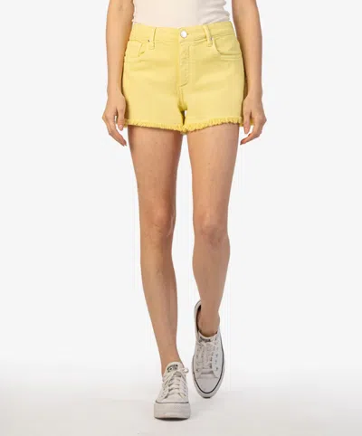 Kut From The Kloth Jane High Rise Short In Lemon Drop In Yellow