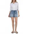 Kut From The Kloth Hailey High Rise Short In Focus With Medium Base Wash In Blue