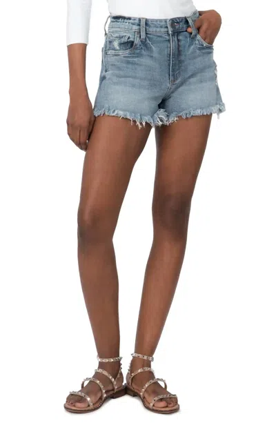 Kut From The Kloth Jane Distressed High Waist Fray Hem Cutoff Denim Shorts In Speechless