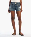 Kut From The Kloth Jane Welt Pocket High Waist Denim Shorts In Blue