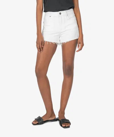 Kut From The Kloth Jane High Rise Shorts In Opt Whte In White