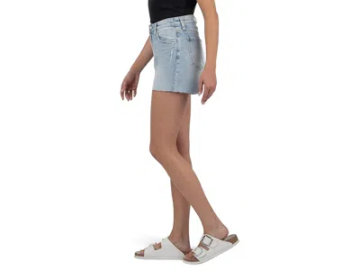 Kut From The Kloth Jane High-rise Long Shorts With Raw Hem In Blue