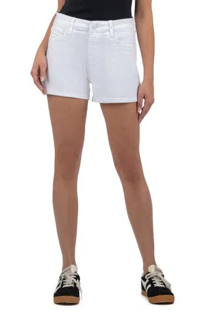 Kut From The Kloth Jane Mid Rise Denim Shorts In White