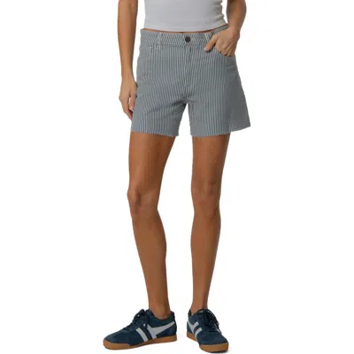 Kut From The Kloth Jane Stripe Raw Hem High Waist Denim Shorts In Multi