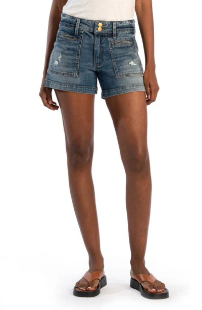 Kut From The Kloth Jane Welt Pocket High Waist Denim Shorts In Defiantly