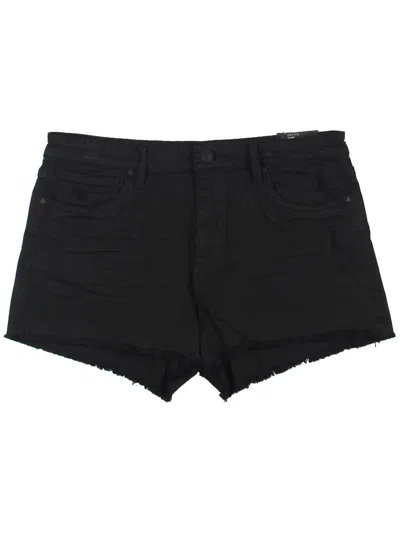 Kut From The Kloth Jane Womens High Rise Frayed Cutoff Shorts In Black