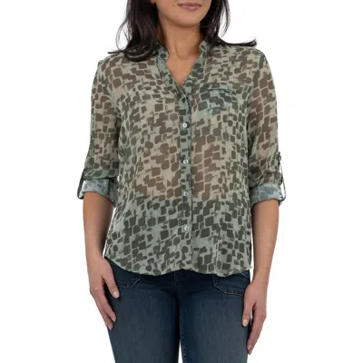 Kut From The Kloth Jasmine Chiffon Button-up Shirt
