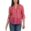 Kut From The Kloth Jasmine Chiffon Button-up Shirt In Albi Stripe Fuchsia White