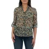 Kut From The Kloth Jasmine Chiffon Button-up Shirt In Brown