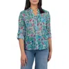 Kut From The Kloth Jasmine Chiffon Button-up Shirt In Green