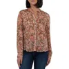 Kut From The Kloth Jasmine Chiffon Button-up Shirt In Brown