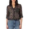 Kut From The Kloth Jasmine Chiffon Button-up Shirt In Poissy-black/ Ch
