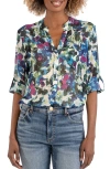 Kut From The Kloth Jasmine Chiffon Button-up Shirt In Multi