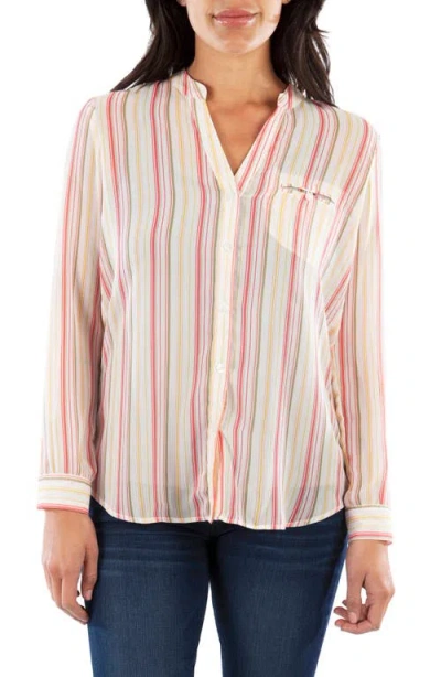 Kut From The Kloth Jasmine Chiffon Button-up Shirt In Pink