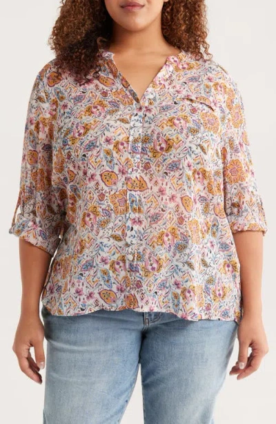 Kut From The Kloth Jasmine Roll Sleeve Top