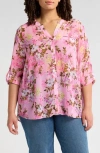 Kut From The Kloth Jasmine Roll Sleeve Top