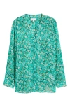 Kut From The Kloth Jasmine Roll Sleeve Top In Potenza Leaf Soft Yellow